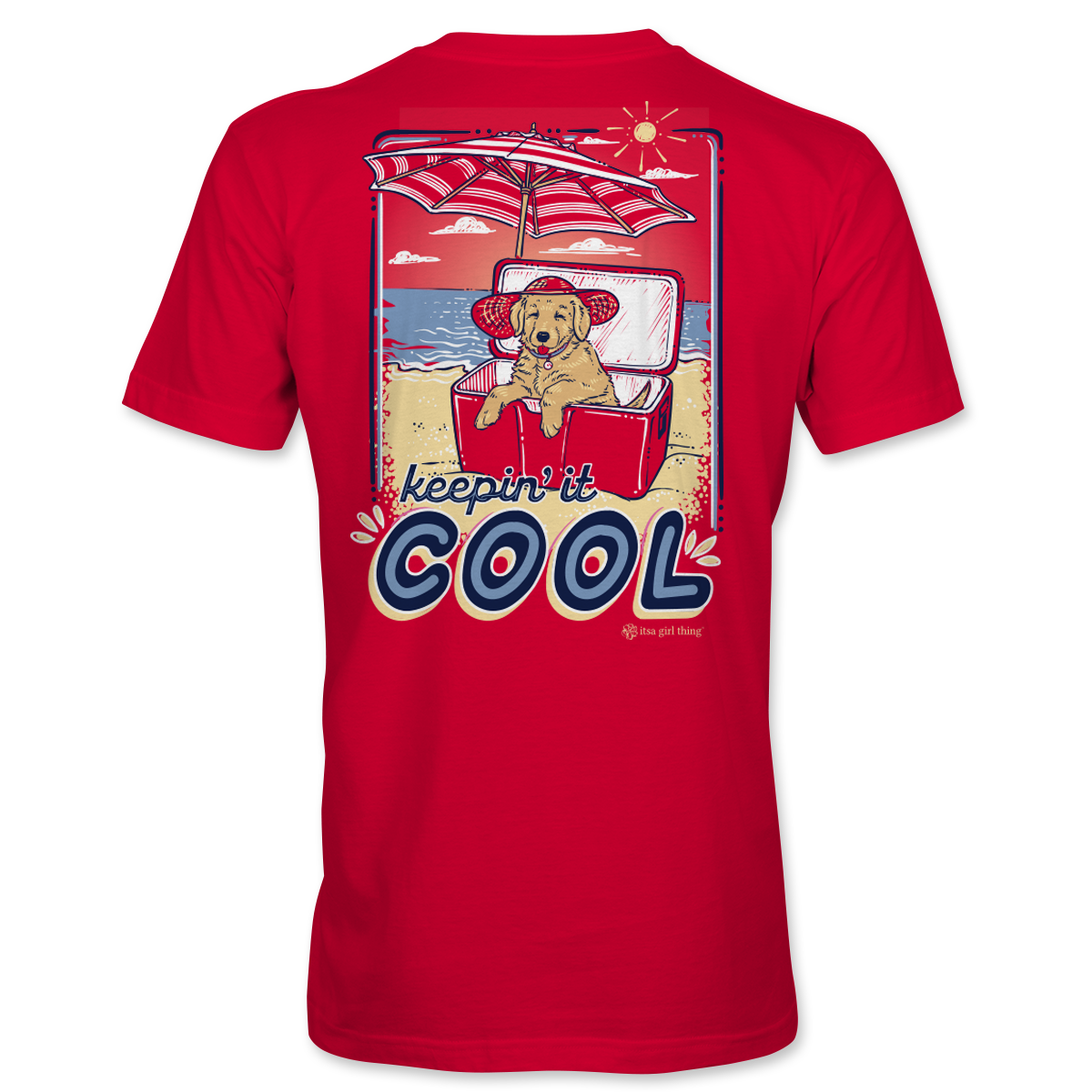 Keepin' It Cool- Golden Retriever Beach T-Shirt