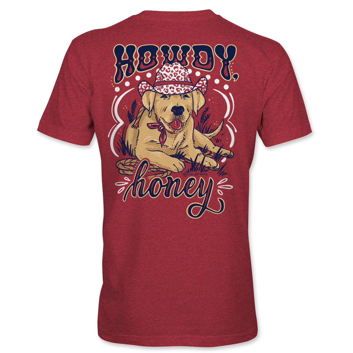 Howdy Honey- Yellow Lab Cowboy Hat T-Shirt