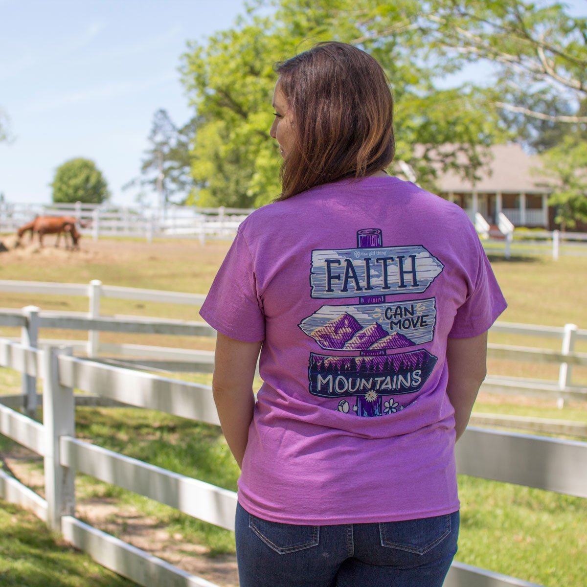 Faith Can Move Mountains- Road Signs Faith T-Shirt