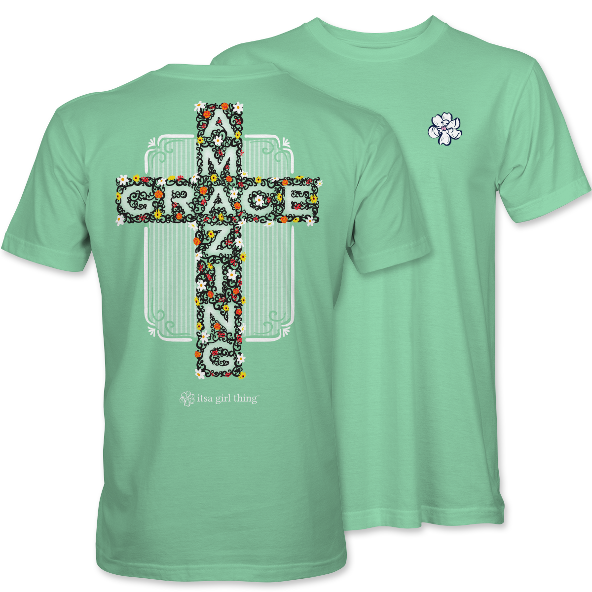Amazing Grace Cross T-Shirt – Mint