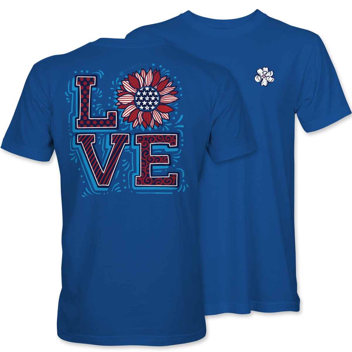 Love America Itsa Girl Thing Short Sleeve Cotton T Shirt 5012