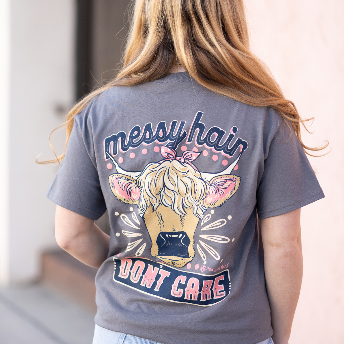 Messy Hair- Highland Cow T-Shirt