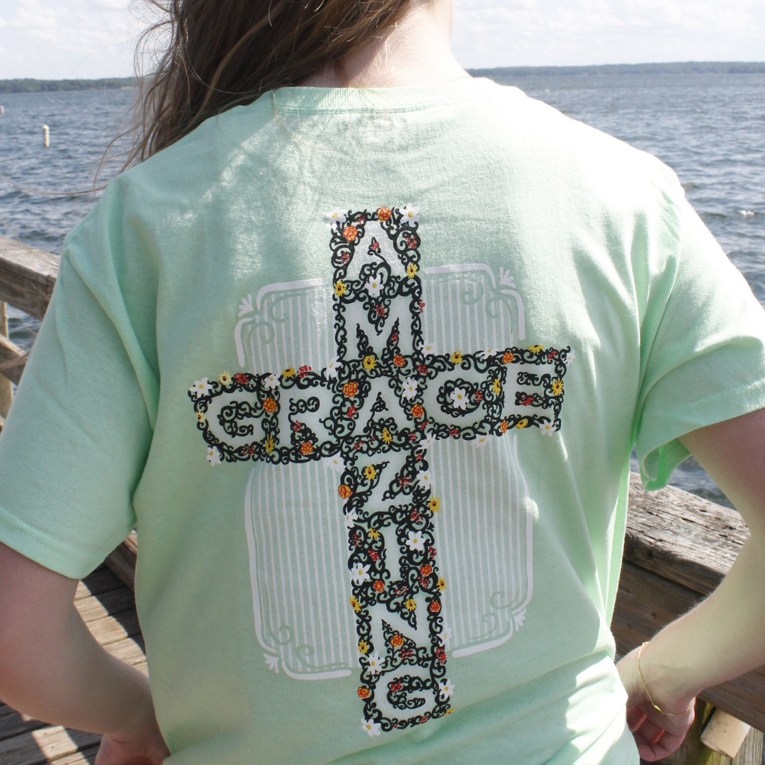 Amazing Grace Cross T-Shirt – Mint