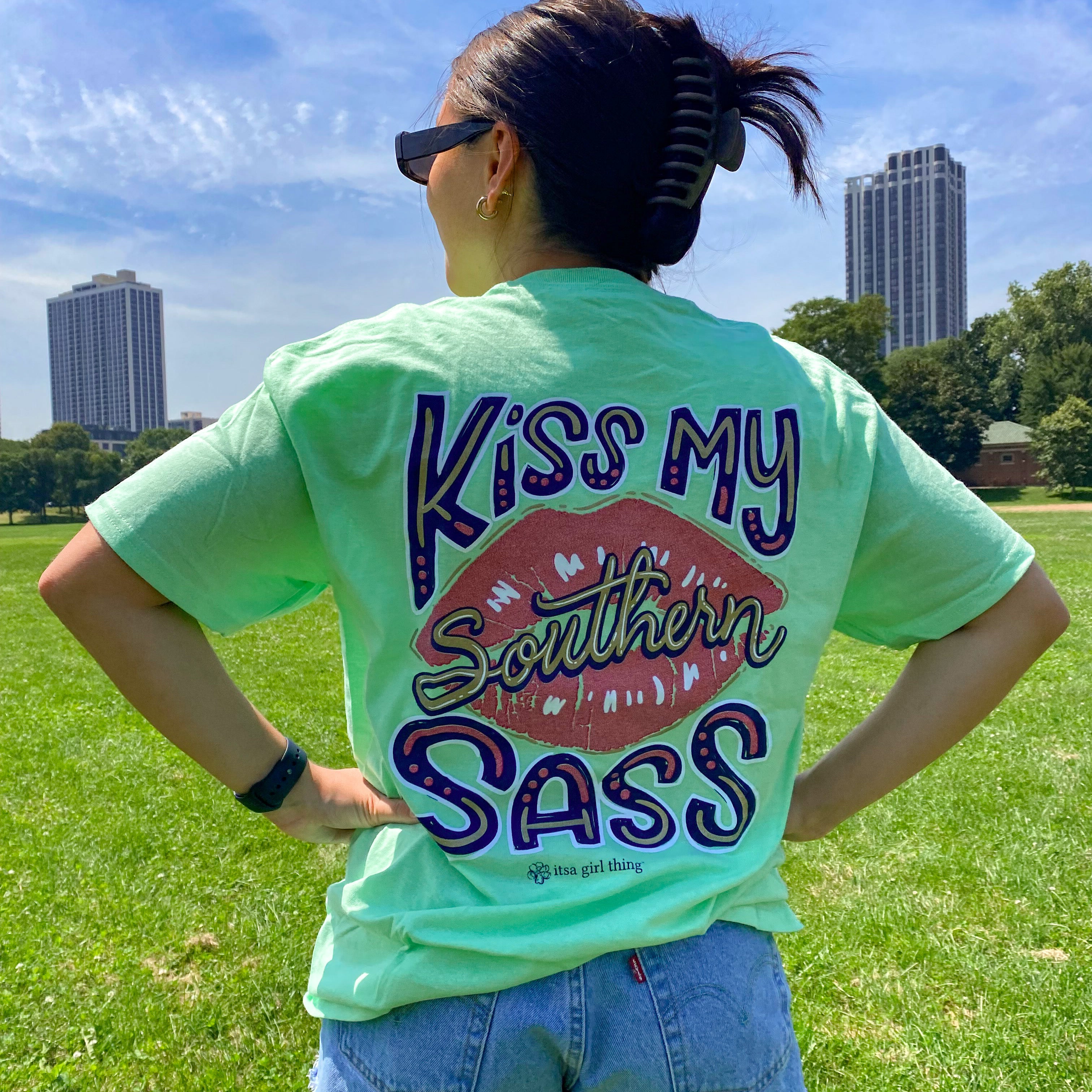 Kiss My Southern Sass- Sassy Lips T-Shirt