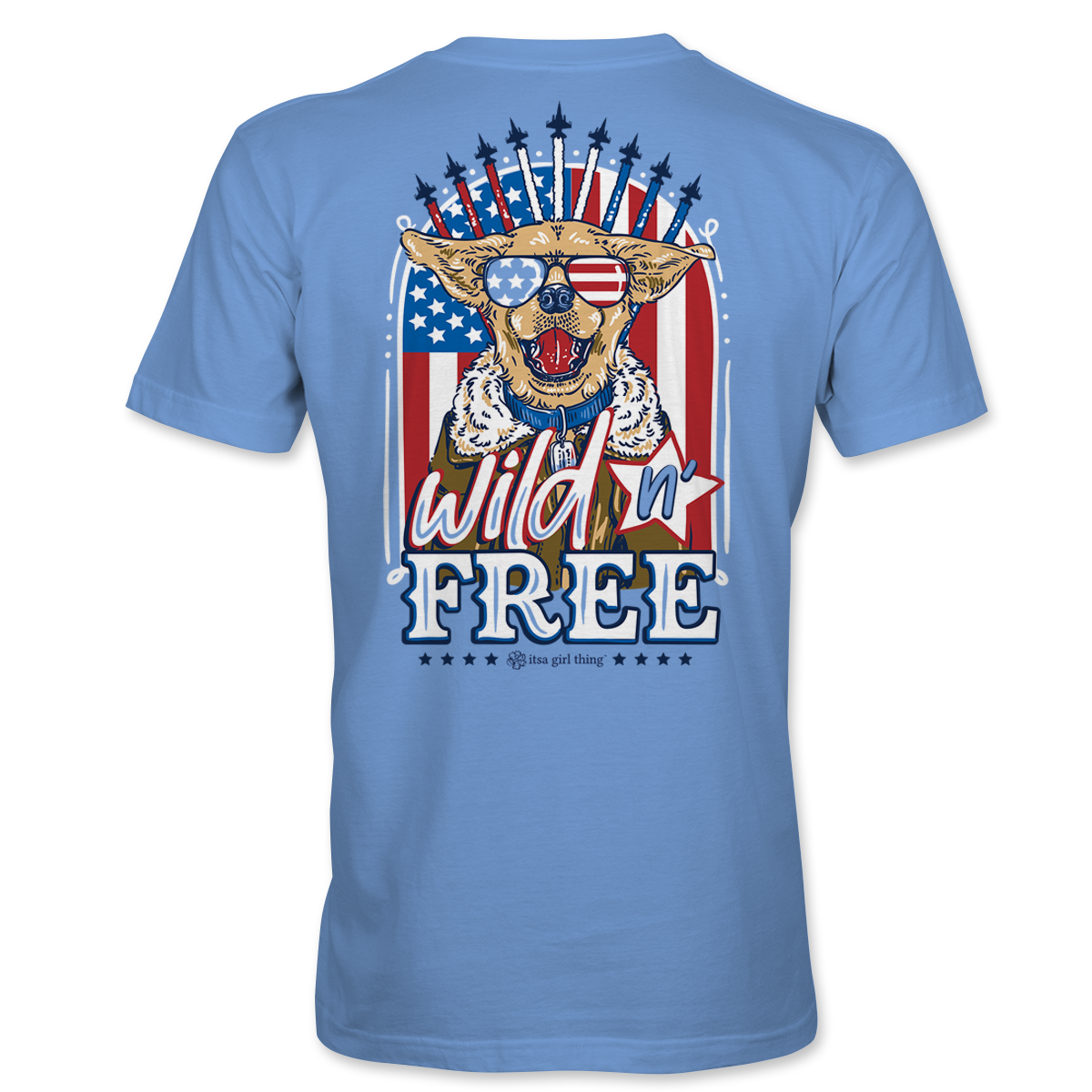 Wild N' Free Dog- Patriotic Puppy T-Shirt