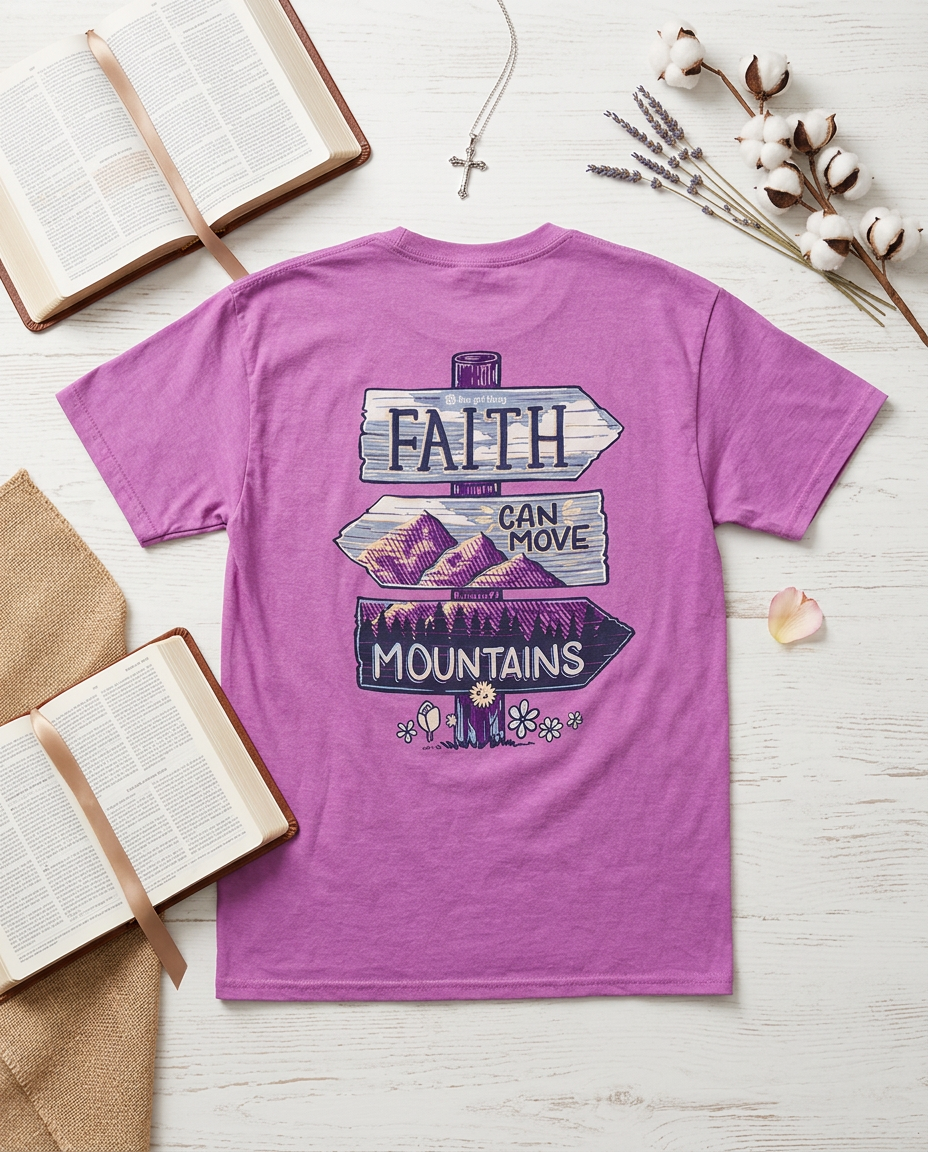 Faith Can Move Mountains Tee | Women's Christian Tee | Itsa Girl Thing
