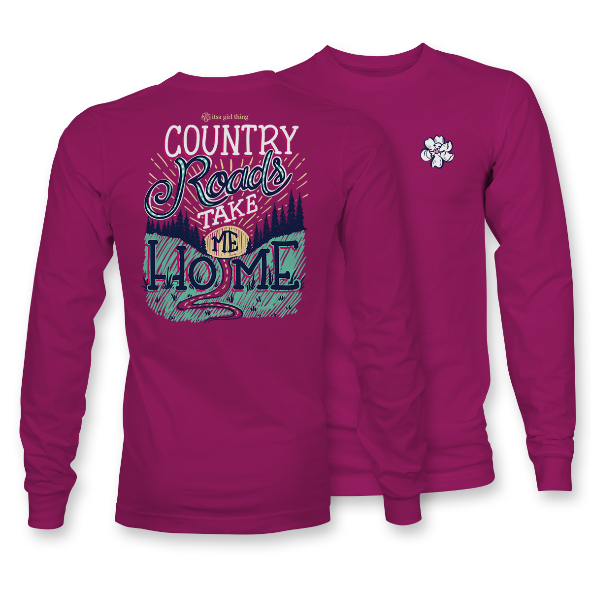 country road long sleeve tee