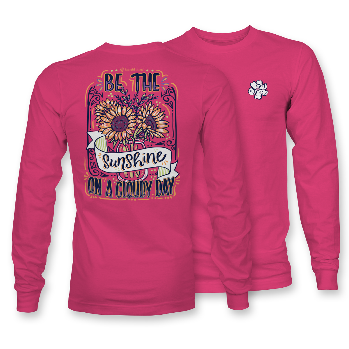 Sunshine Cloudy Day Long Sleeve T Shirt Itsa Girl Thing L