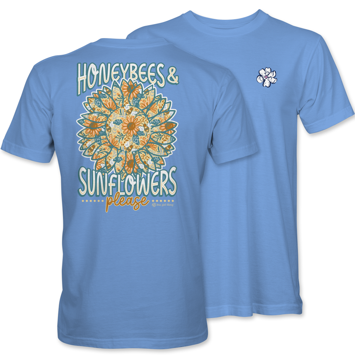 Honey Bees Sunflowers- Flower Bloom T-Shirt