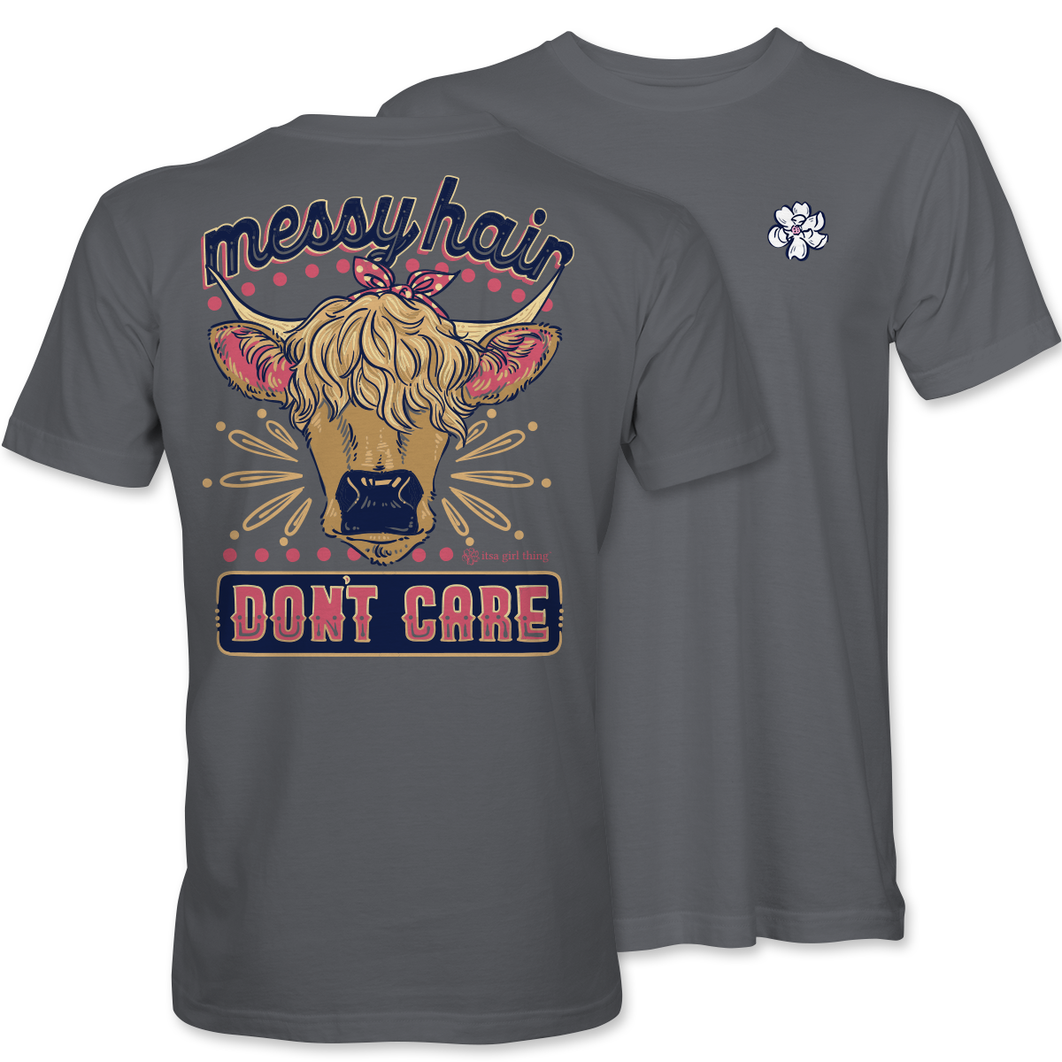 Messy Hair- Highland Cow T-Shirt